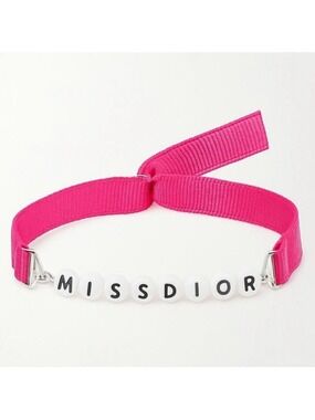 Dior Miss Dior Bracelet Pink Ribbon White Beads
